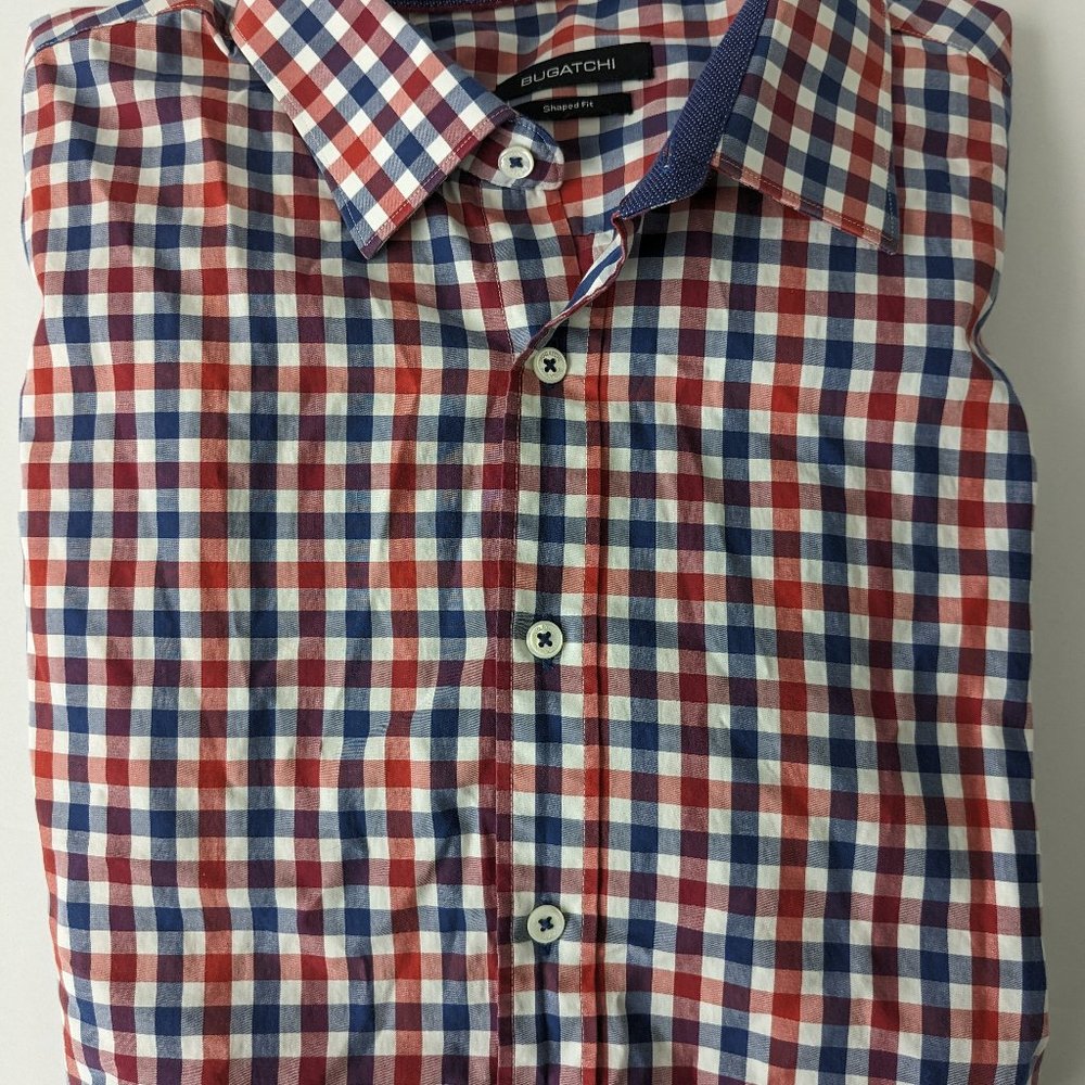 Bugatchi Men's sz L Long Sleeve Button Down Slim Fit